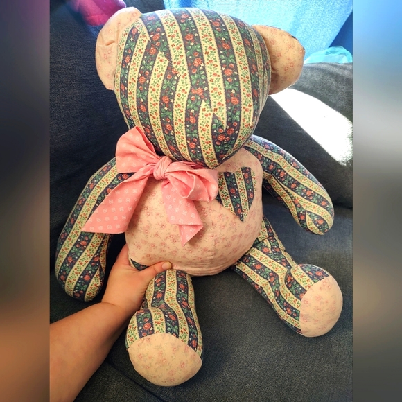 Source Unknown Other - Floral Shabby Chic style patchwork quilt style stuffed teddy bear decor